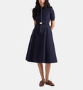 Fluid Poplin Dress - Blue - Image 1
