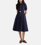 Fluid Poplin Dress - Blue - Image 1