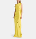 Asymmetric Fitted Sleeveless Maxi Dress - Anise Green - Image 1