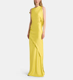 Asymmetric Fitted Sleeveless Maxi Dress - Anise Green - Image 1