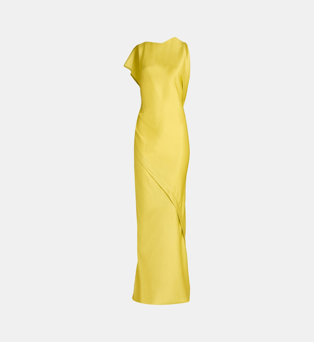 Asymmetric Fitted Sleeveless Maxi Dress - Anise Green - Image 2