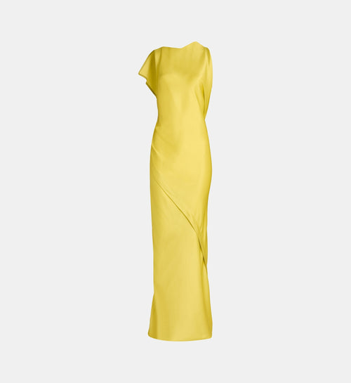 Asymmetric Fitted Sleeveless Maxi Dress - Anise Green - Image 2