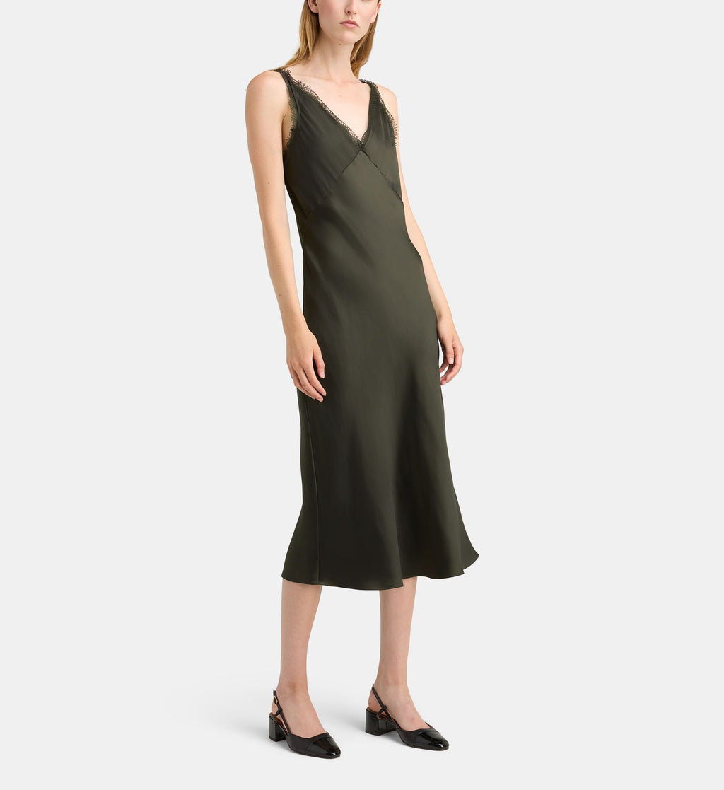 Bridget F Satin Maxi Dress - Bronze - Image 1