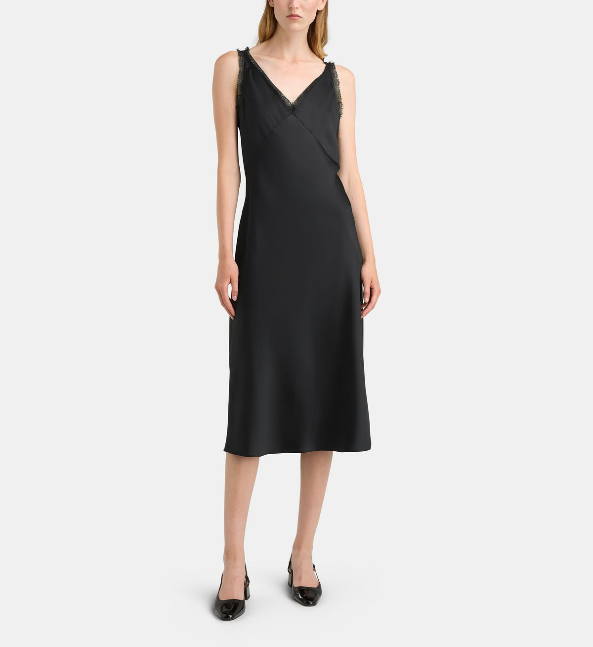 Bridget F Satin Maxi Dress - Black - Image 1