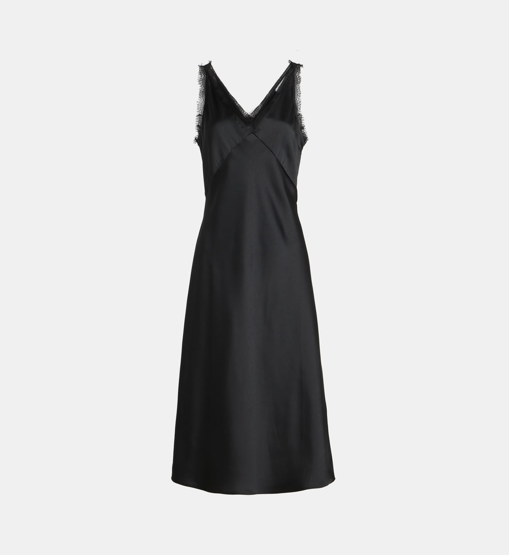 Bridget F Satin Maxi Dress - Black - Image 2