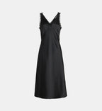 Bridget F Satin Maxi Dress - Black - Image 2