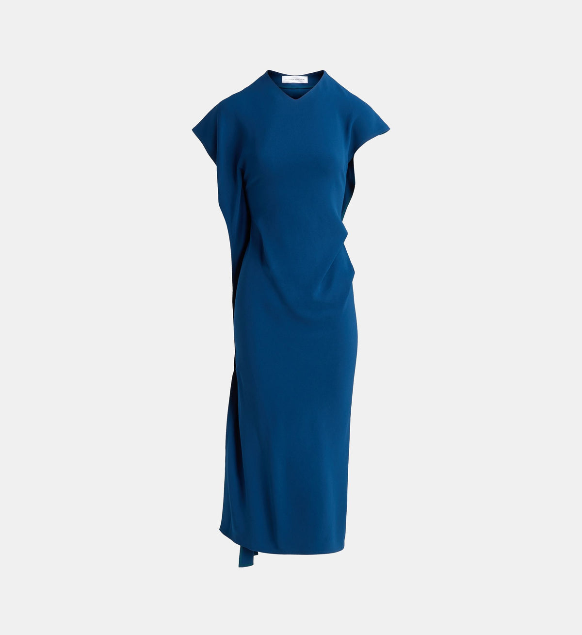 Victoria Asymmetric Tapered Maxi Dress - Ocean Blue - Image 2
