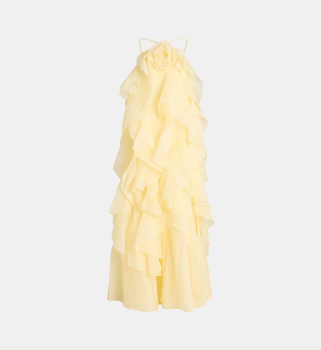Pandorea Ruffled Maxi Dress - Butter Yellow - Image 2