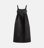 Midi Satin Corset Dress - Black - Image 2