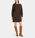 Oprince Short Straight Wool Sweater Dress - Chocolate Brown - Image 1
