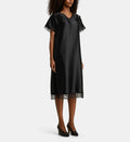 Satin Midi Dress - Black - Image 1