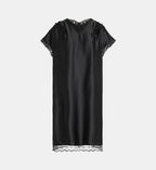 Satin Midi Dress - Black - Image 2